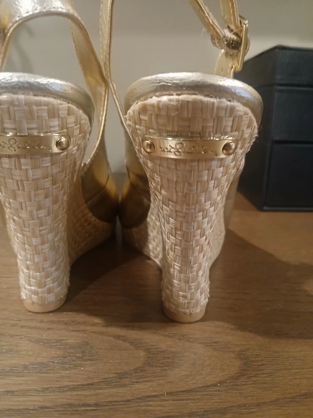 Lilly Pulitzer Metallic Gold Peep-Toe Platform Slingbacks